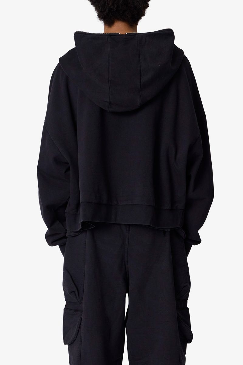 MNMLFull Zip Hoodie Washed Black