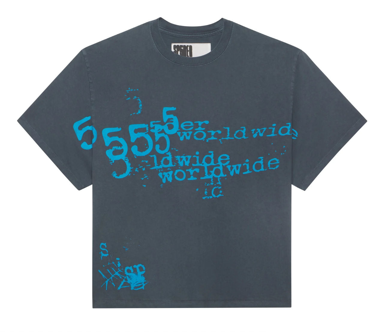 Sp5der Worldwide Stutter Tee Baby Slate