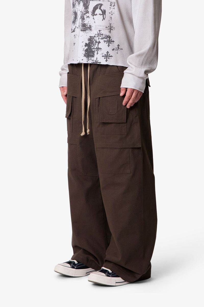MNML Strapped Cargo Pants Brown
