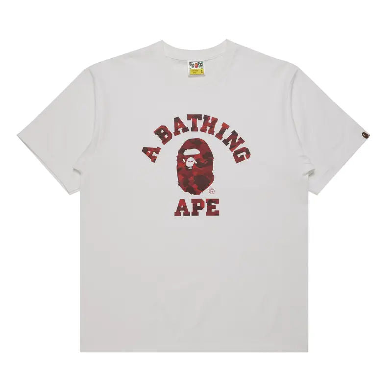 BAPE Color Camo College Tee 'White/Red'
