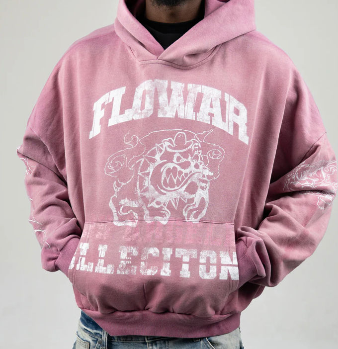 Flowar La Pink  Bulldog Hoodie
