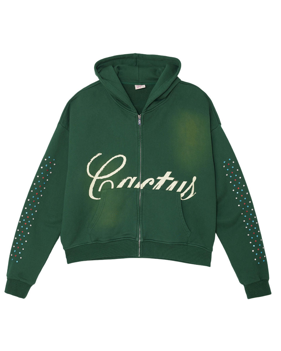 Azva Studios Hidden Crystal Zip Hoodie