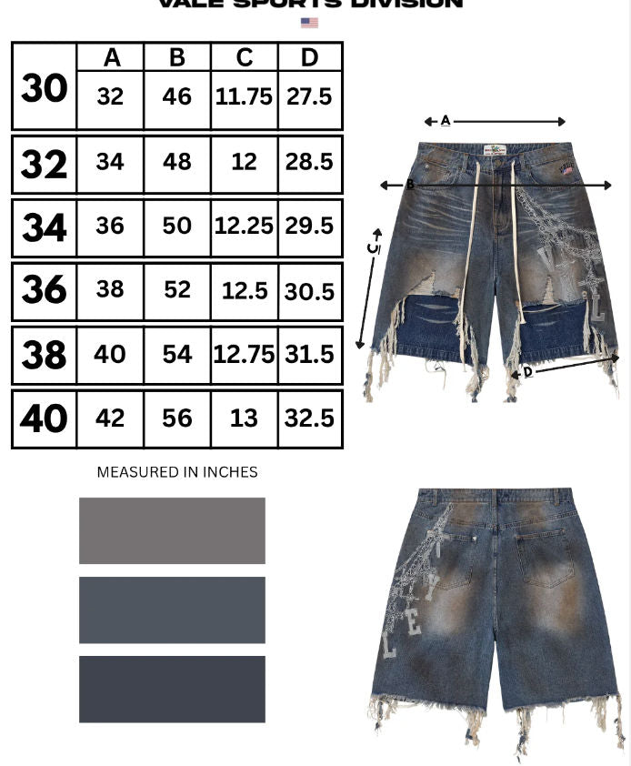 Vale Forever Chain Jorts Blue