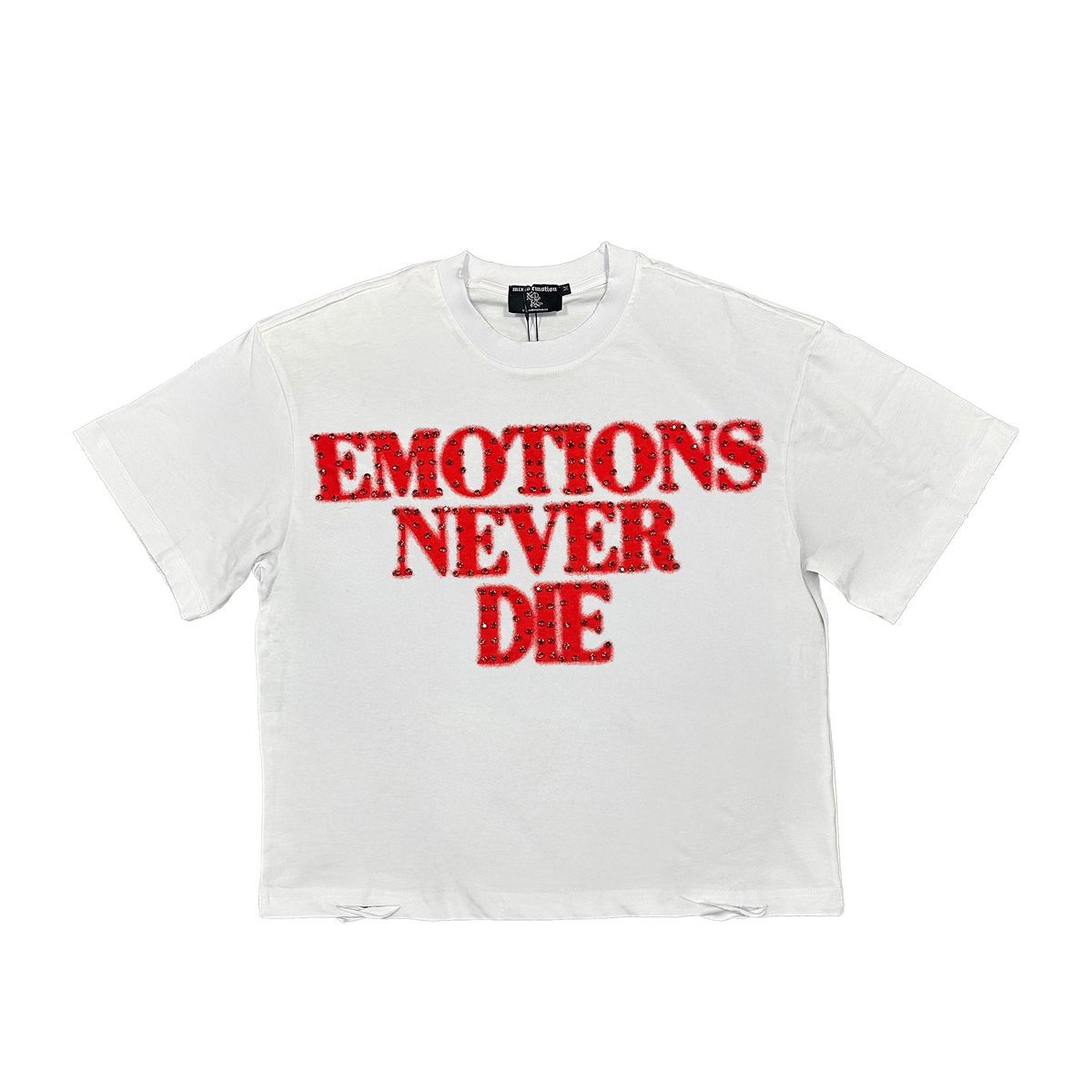 Mixed Emotion 'End'  Red Rhinestone