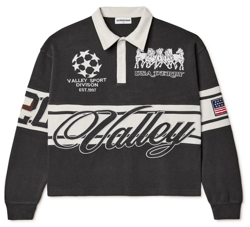 Vale Forever Black Derby Long Sleeve Polo