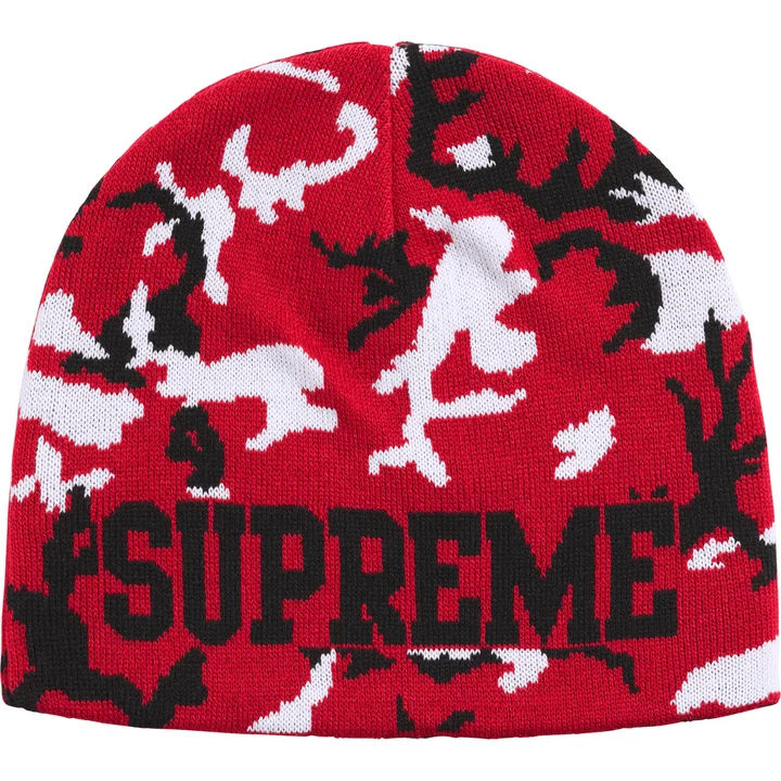 Supreme Reversible Camo Beanie Red