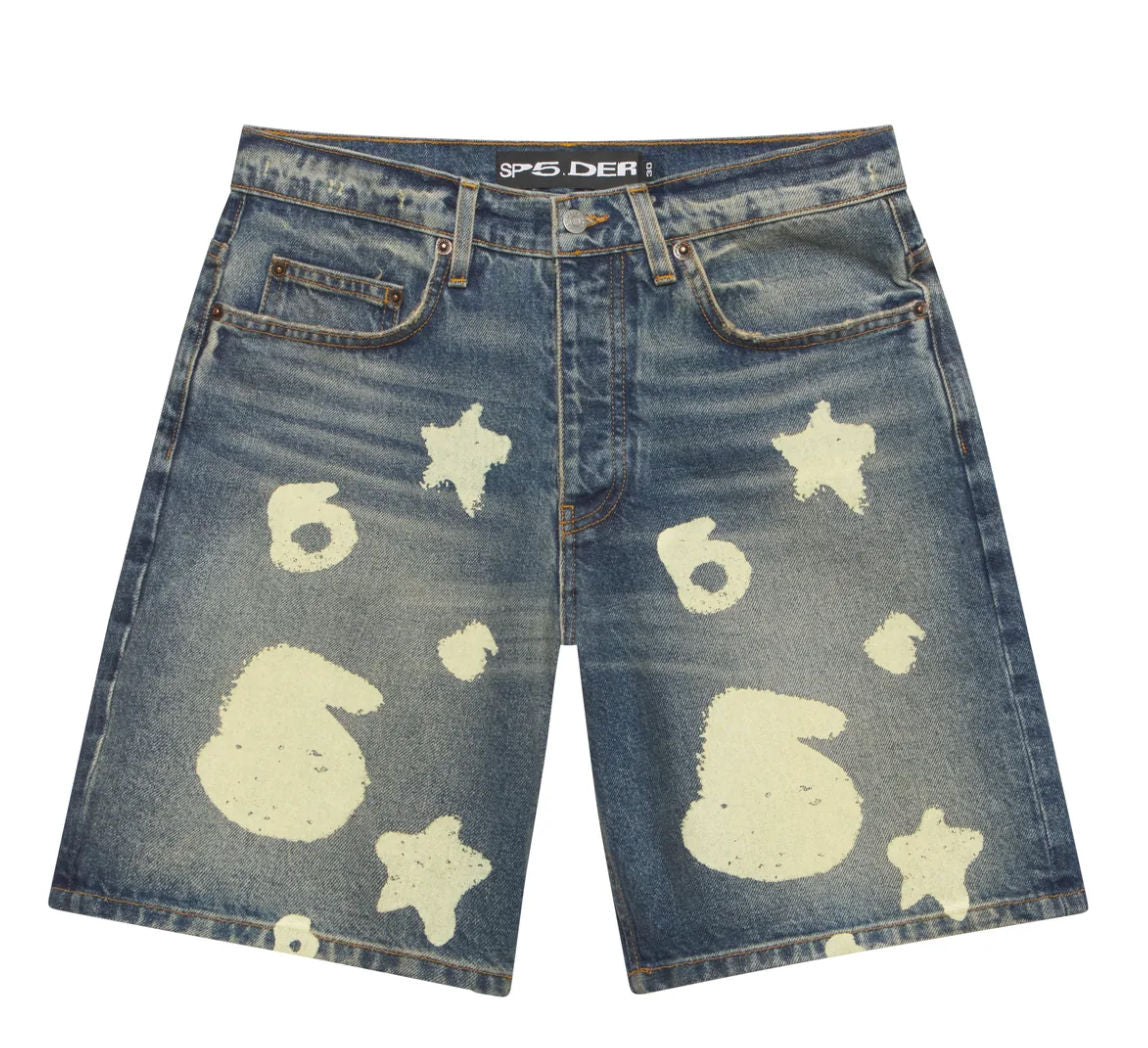 Sp5der Beluga Denim Short Indigo
