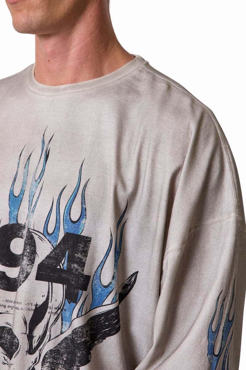 MNML Skull Wing L/S Tee - White