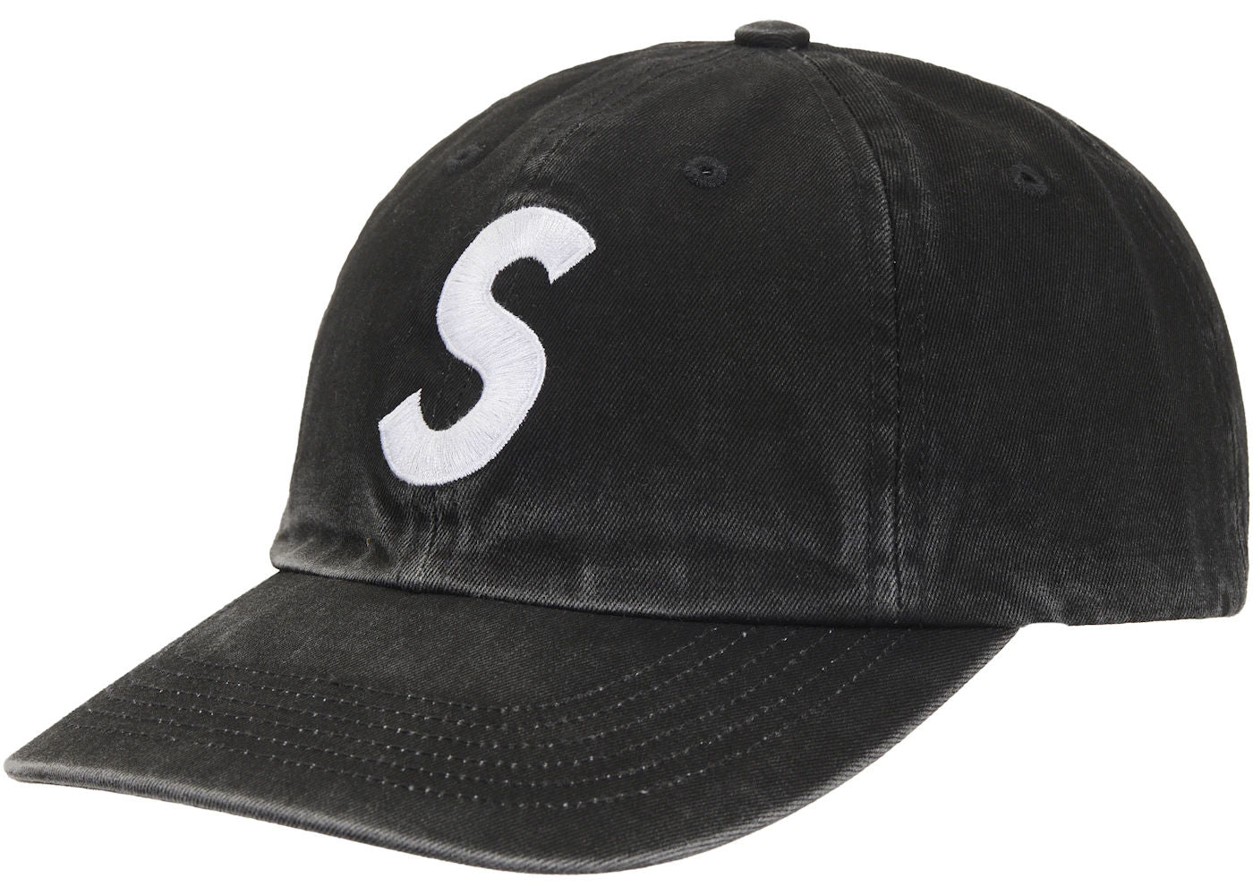 Supreme Pigment Coated 2-Tone S Logo 6-Panel Black