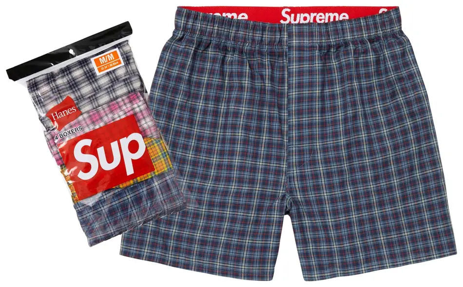 Supreme x Hanes Plaid Boxers (4 Pack) 'Multicolor'