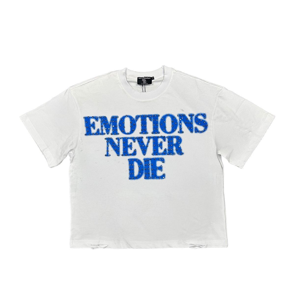 Mixed Emotion Blue End Rhine Stone Tee