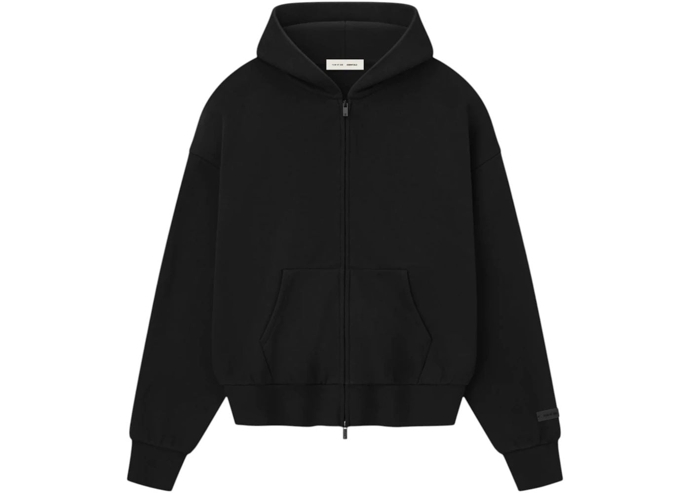 Fear of God Essentials Classic Fleece Zip-Up Hoodie Jet Black