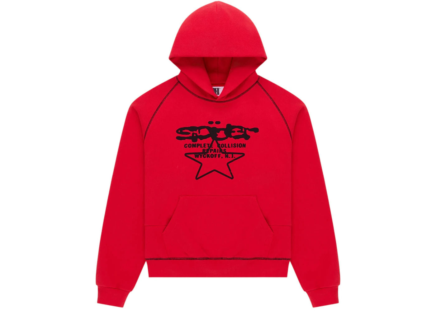 Sp5der Splat Collision Hoodie Red