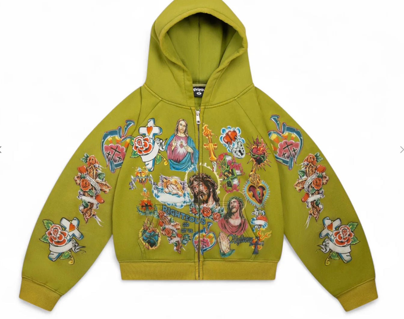 Risen King Cropped Zip Moss