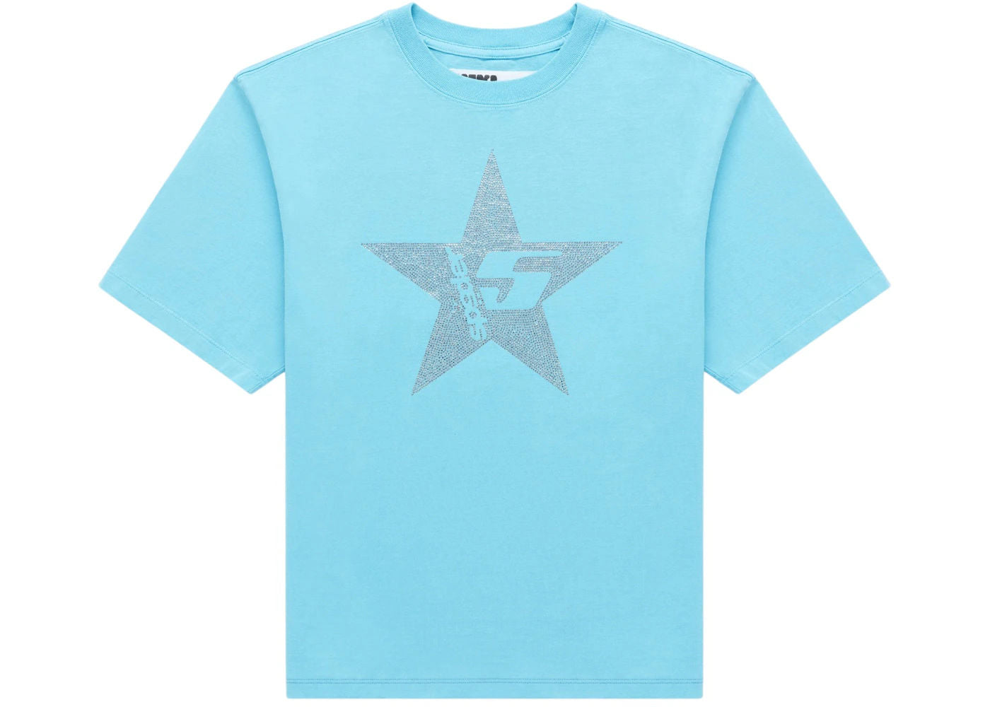 Sp5der Big 5 Star Rhinestone Tee Light Blue