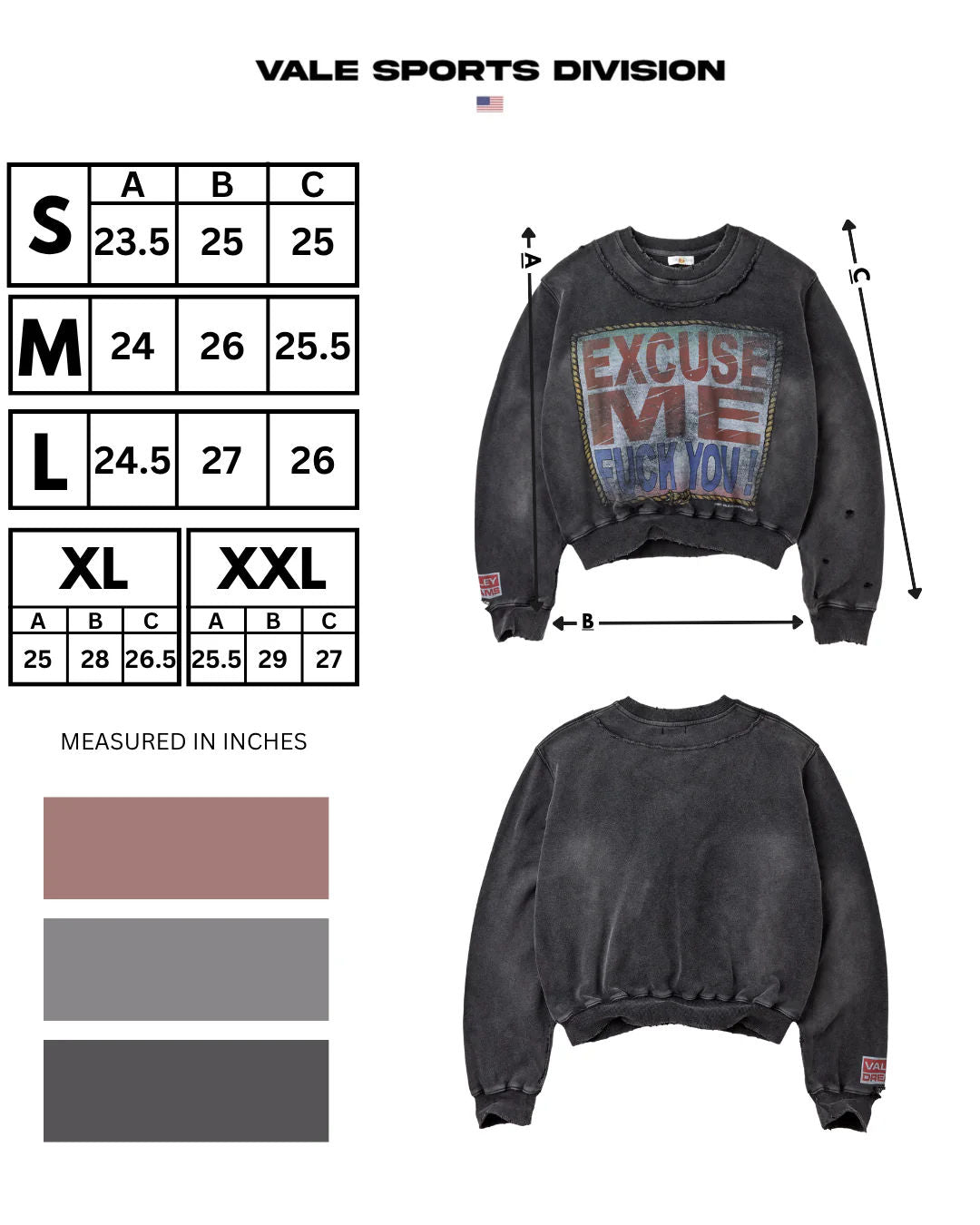 Vale Forever Excuse Me Crewneck Black
