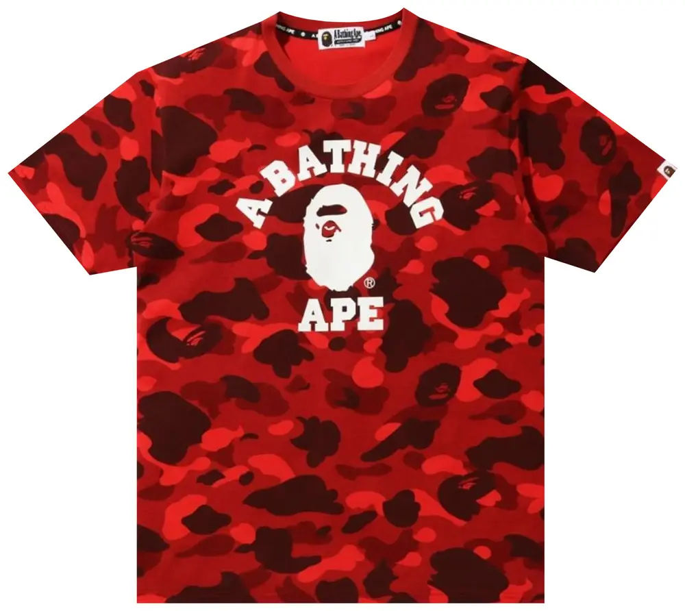BAPE Color Camo College Tee 'Red'