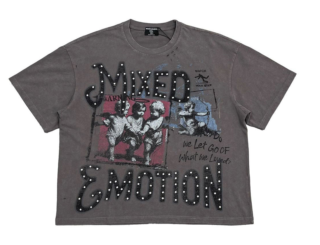Mixed Emotion Grey " Friends" Tee