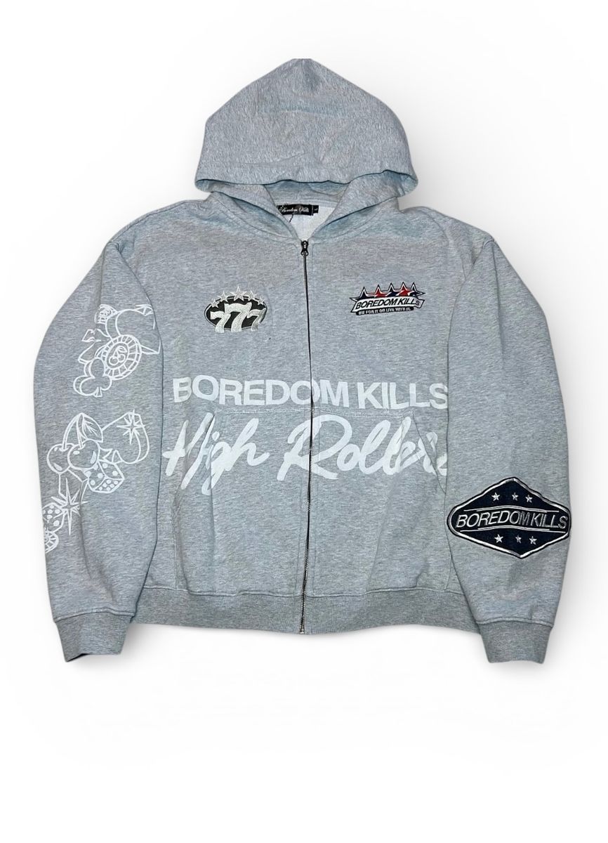 Boredom Kills Grey Highroller Hoodie