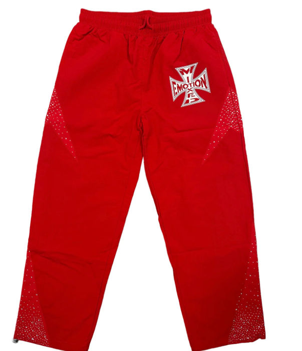 Mixed Emotion Classic Red Nylon pants