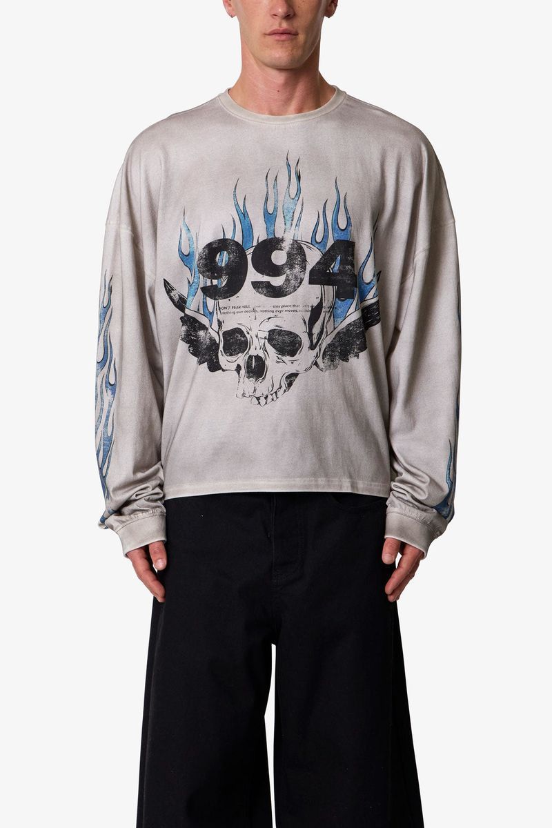 MNML Skull Wing L/S Tee - White
