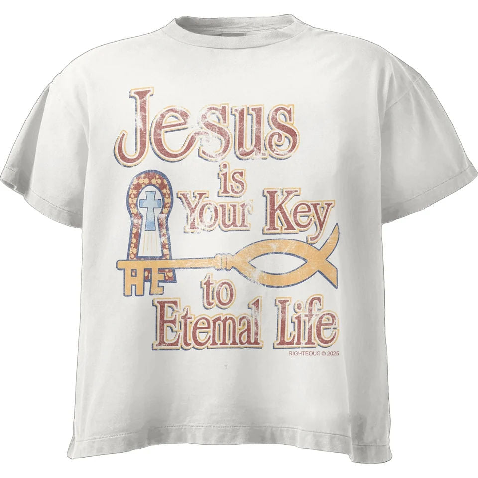 Jesus Is Your Key Tee 'Cream"