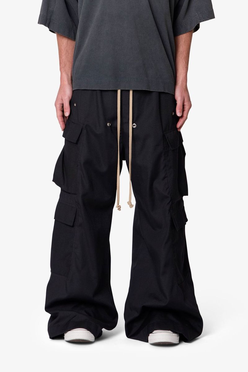 MNML Black Rave Double Cargo Pants