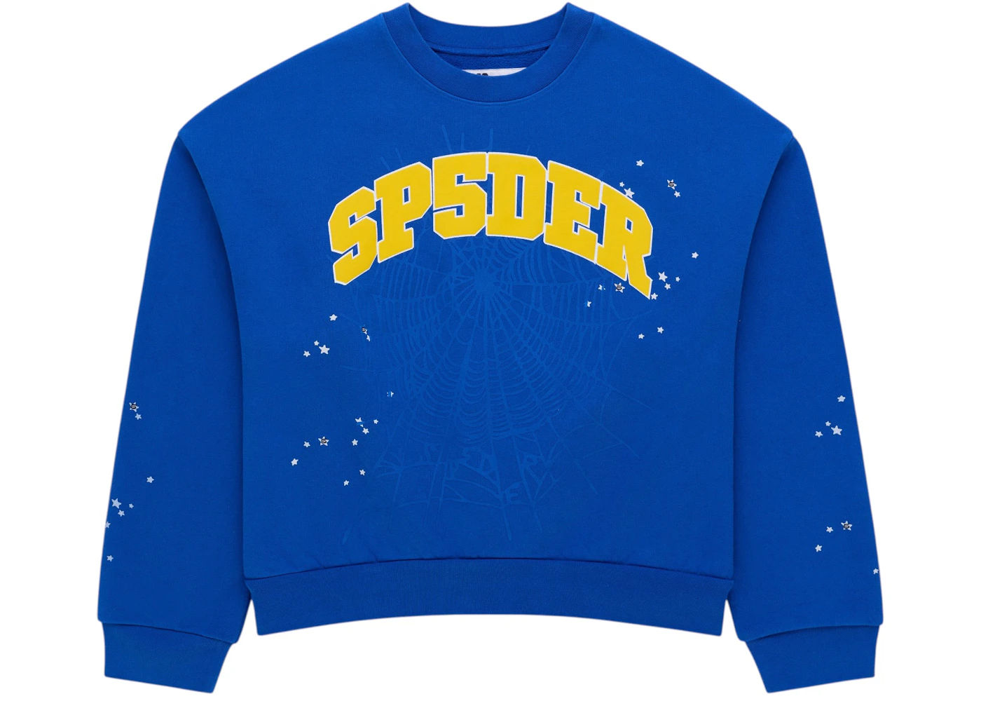 Sp5der Varsity Web Crewneck Blue