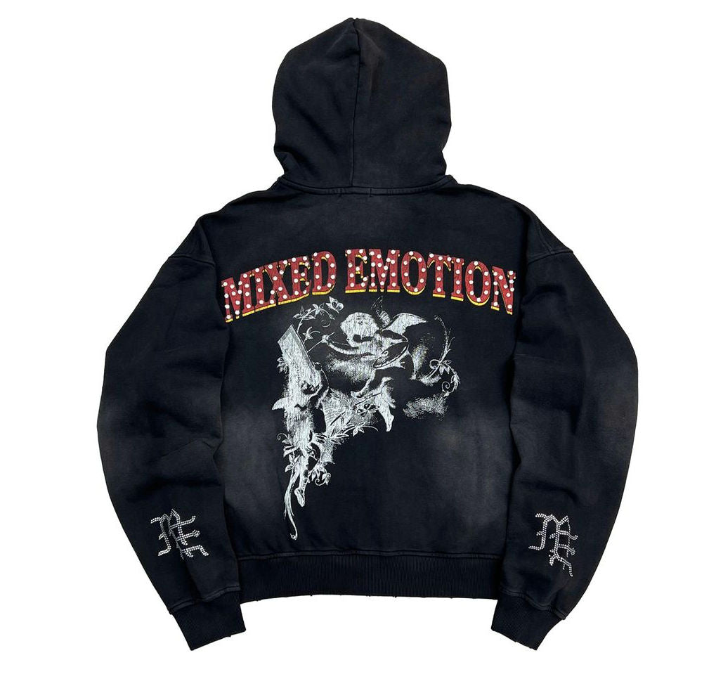Mixed Emotion "Broken Wings" Black Zip Up