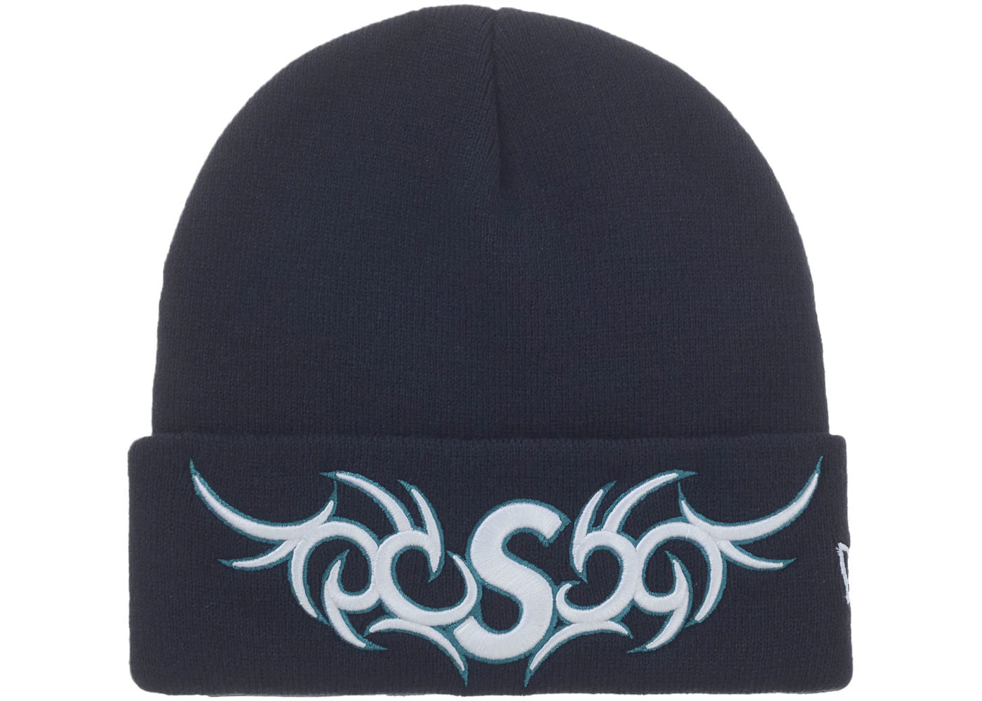Supreme New Era Tribal S Logo Beanie Navy