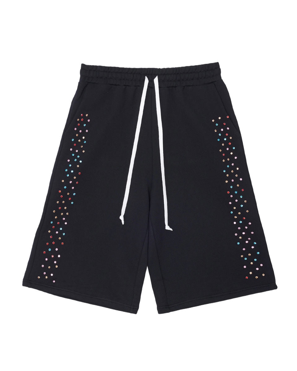 Azva Studios Crystal Sweat Shorts Black
