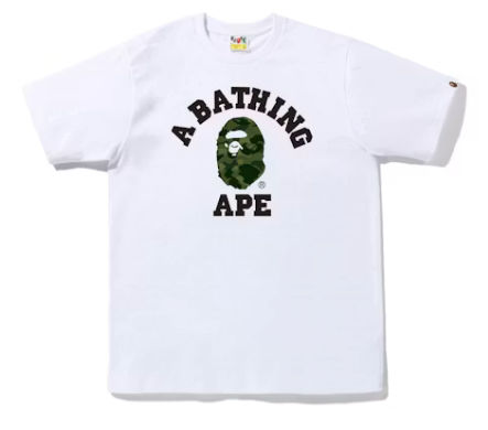 BAPE Color Camo College Tee White