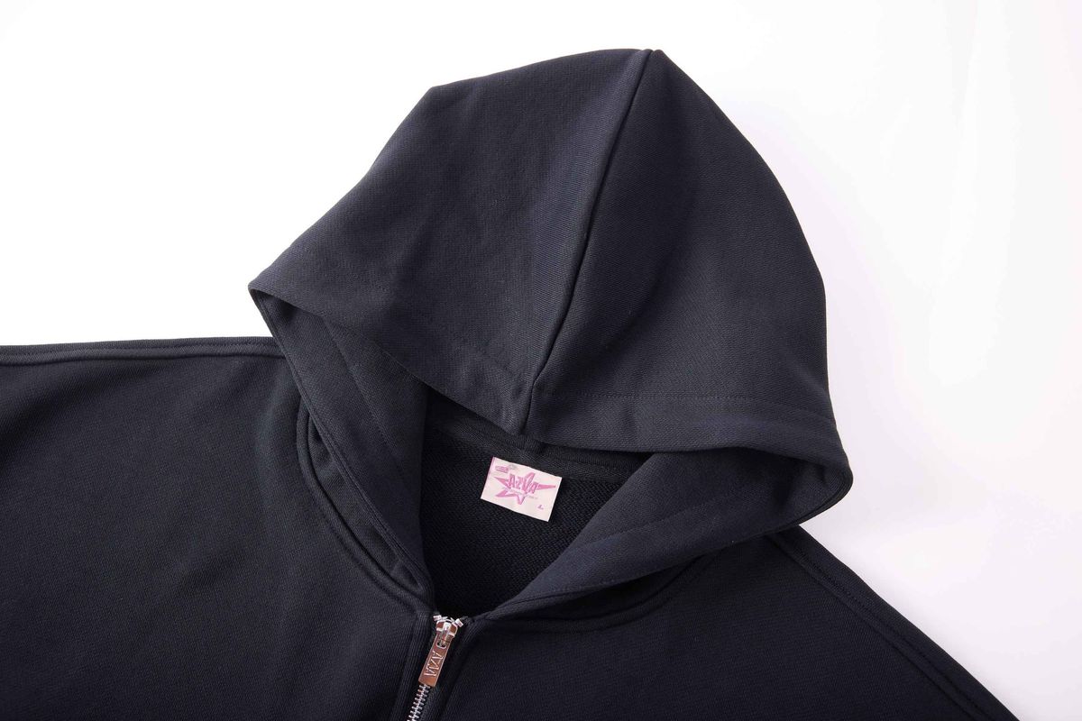Azva Studios Crystal Cactus Zip Hoodie Black