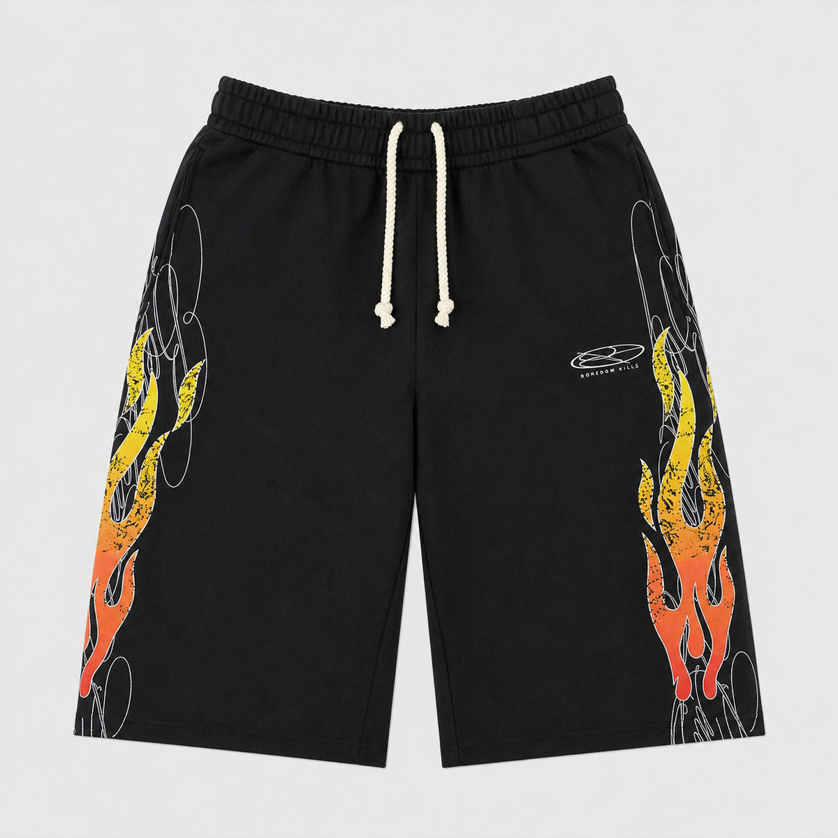 Boredom Kills Up In Flames Shorts