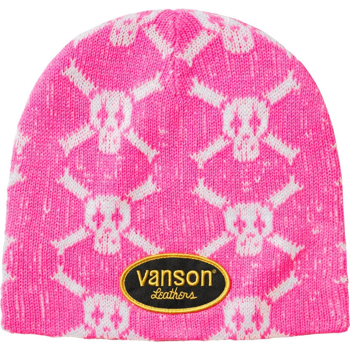 Supreme x Vanson Leathers Skull Beanie 'Pink'