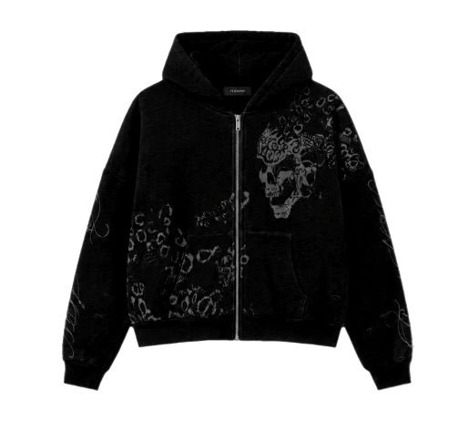 Flowar La Black Skull Zip Up