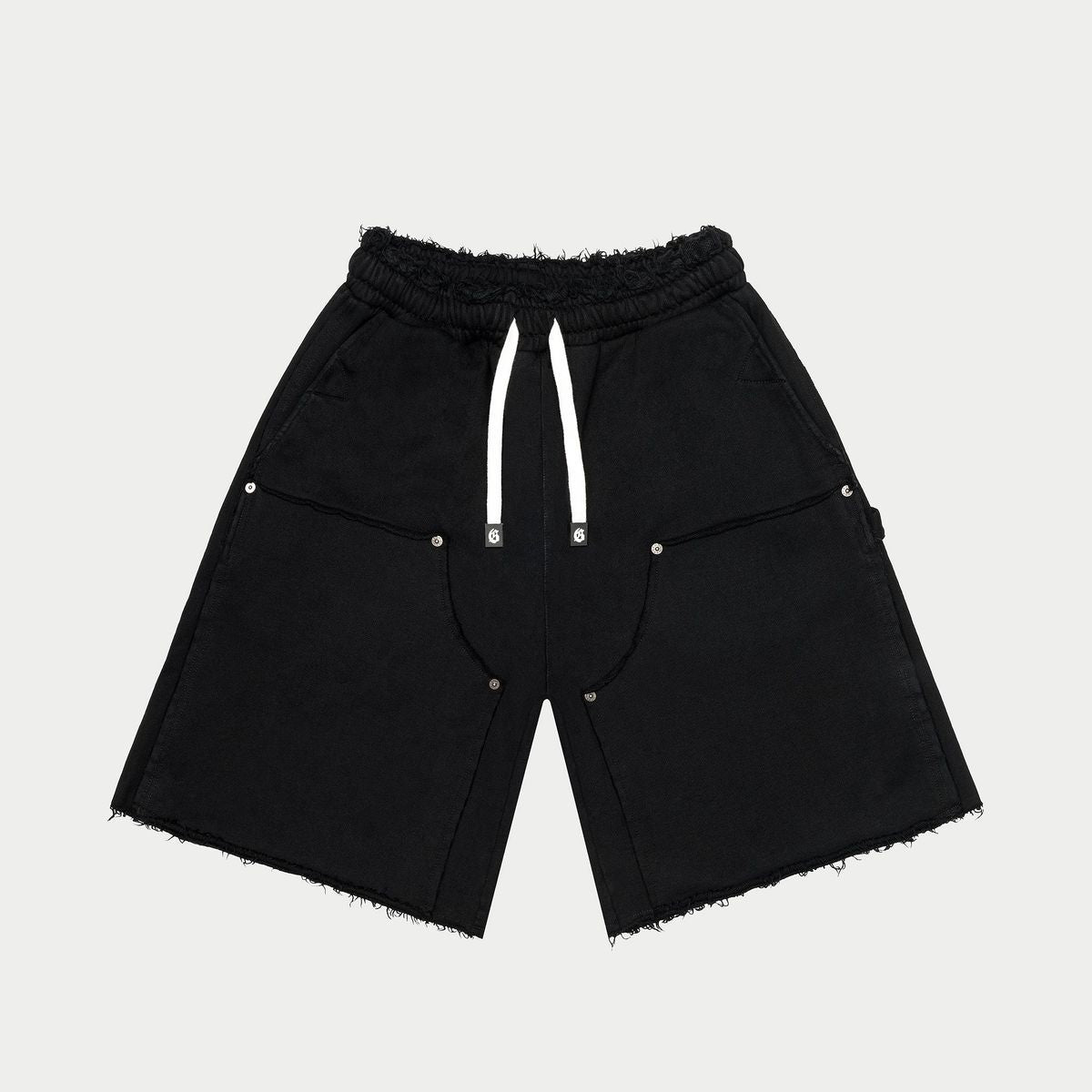 GodSpeed Distressed Carpenter Shorts Black