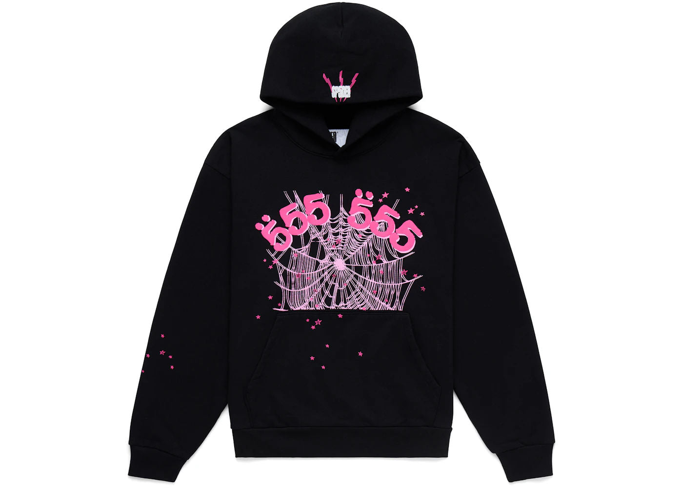 Sp5der Angel Number Hoodie Black