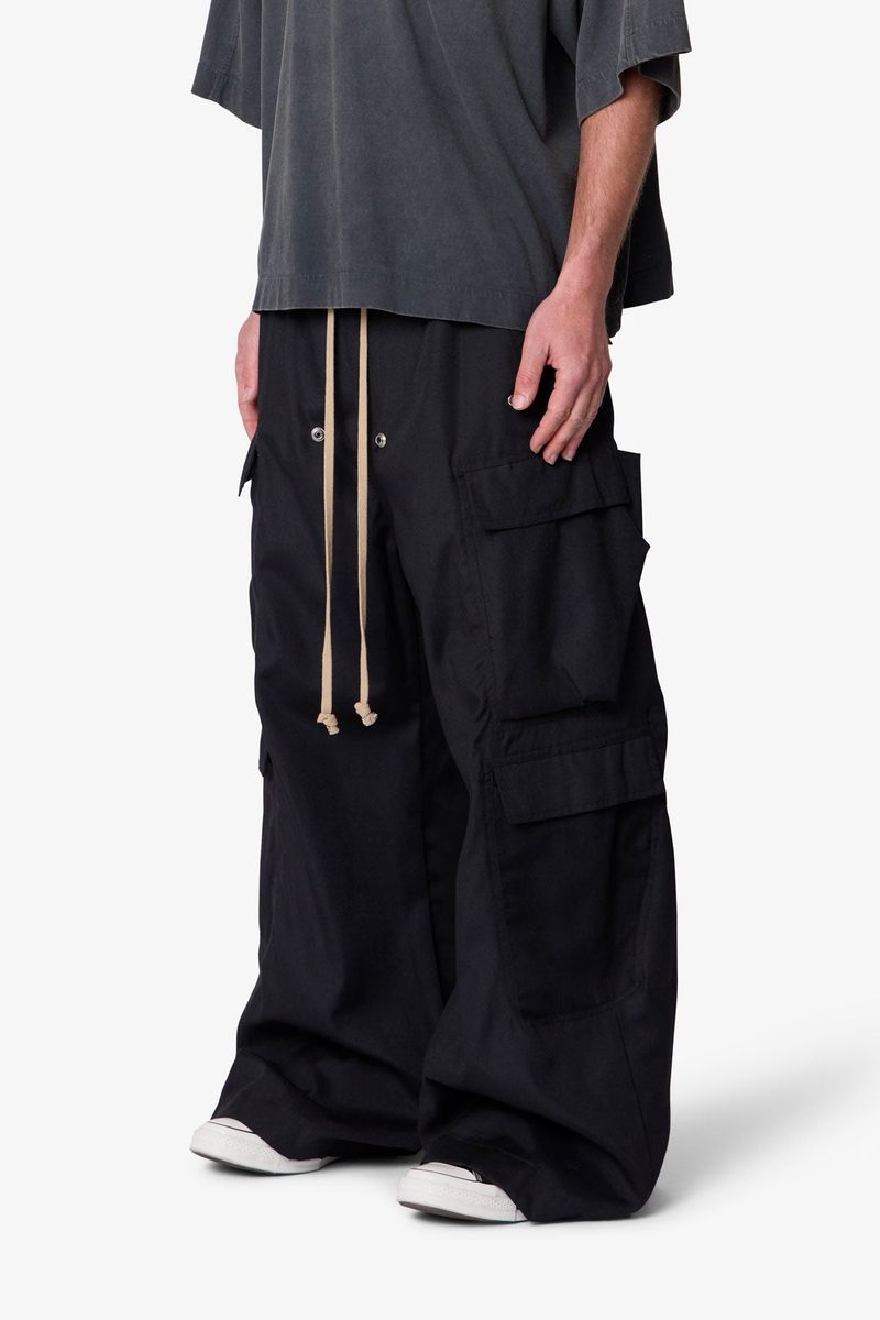 MNML Black Rave Double Cargo Pants