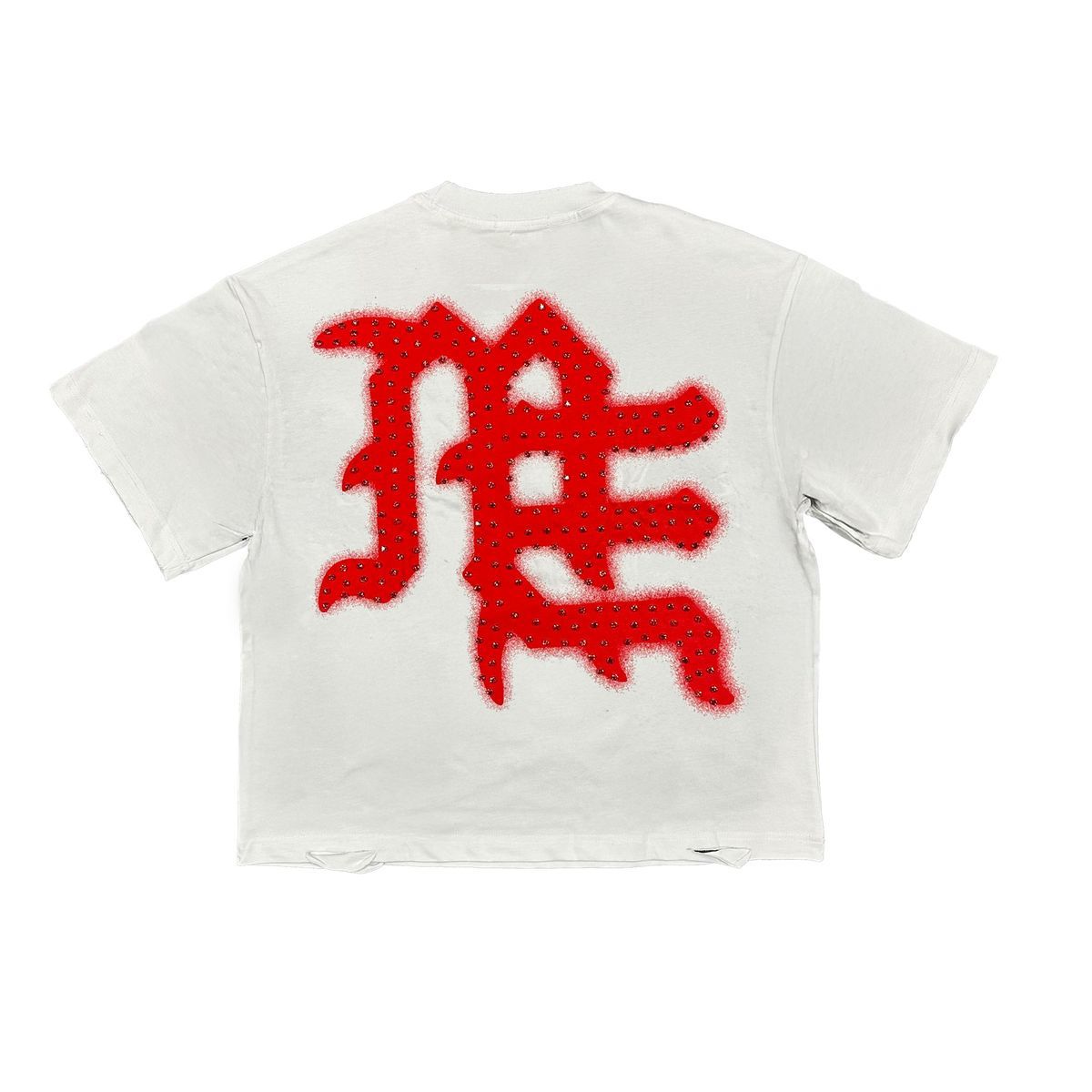 Mixed Emotion 'End'  Red Rhinestone