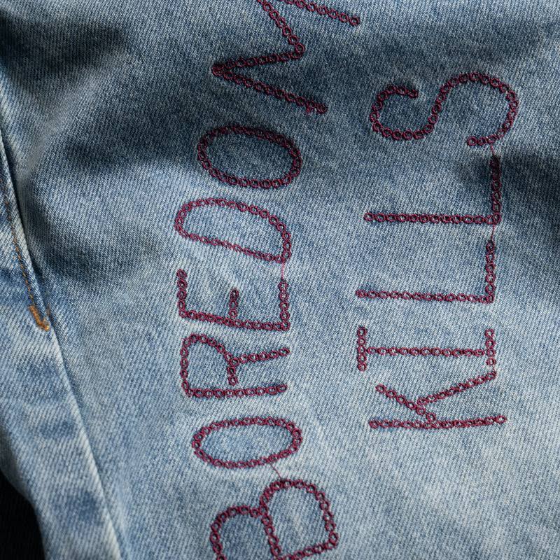 Boredom Kills Scribble Jeans Denim Wash