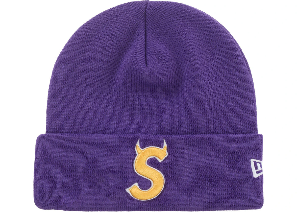 Supreme New Era Devil S Logo Beanie Purple