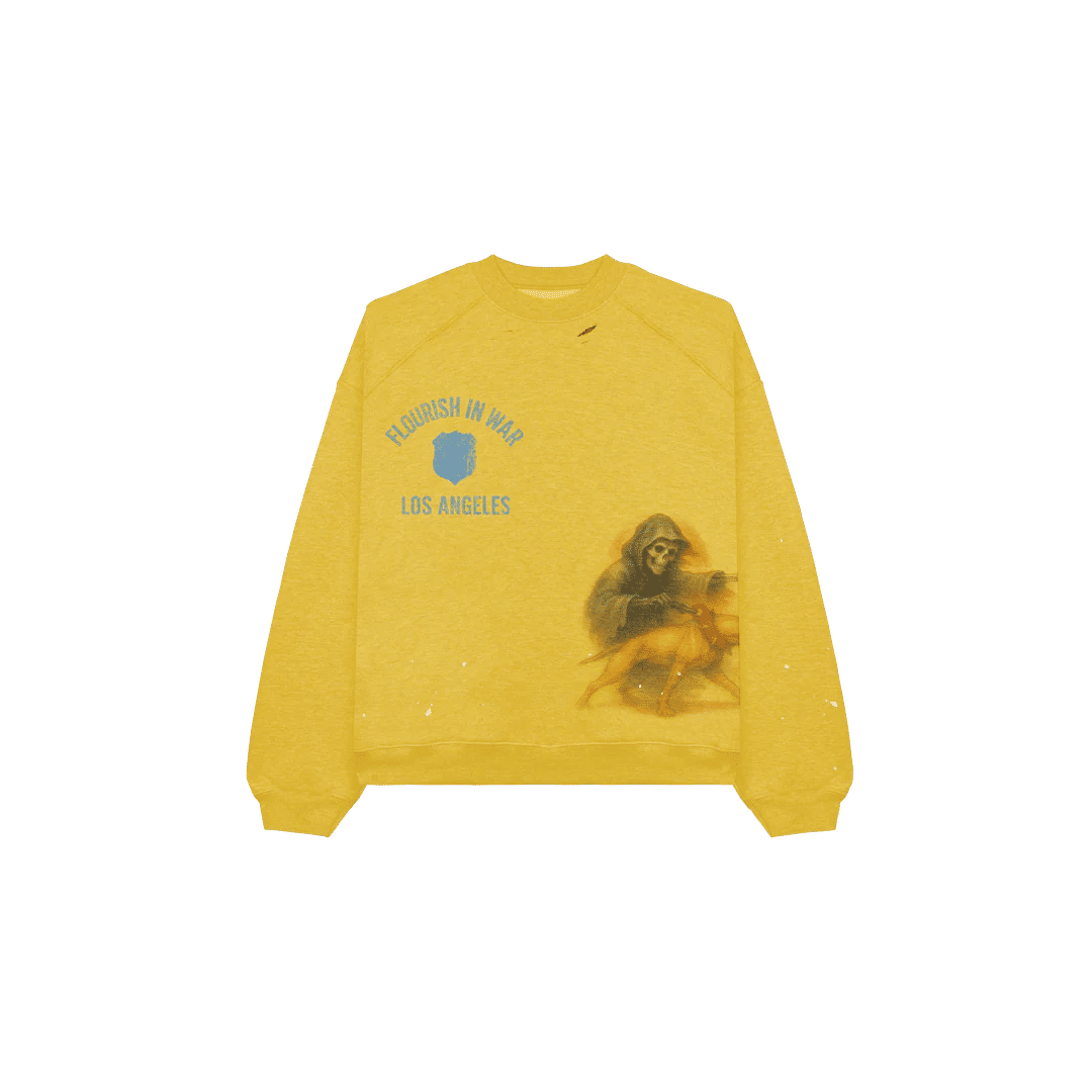 FLOWAR LA MUSTARD DOODLE CREWNECK