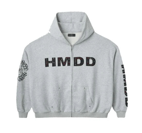 Happy Memories Don't Die HMDD Chimstone Zip Up Hoodie Grey