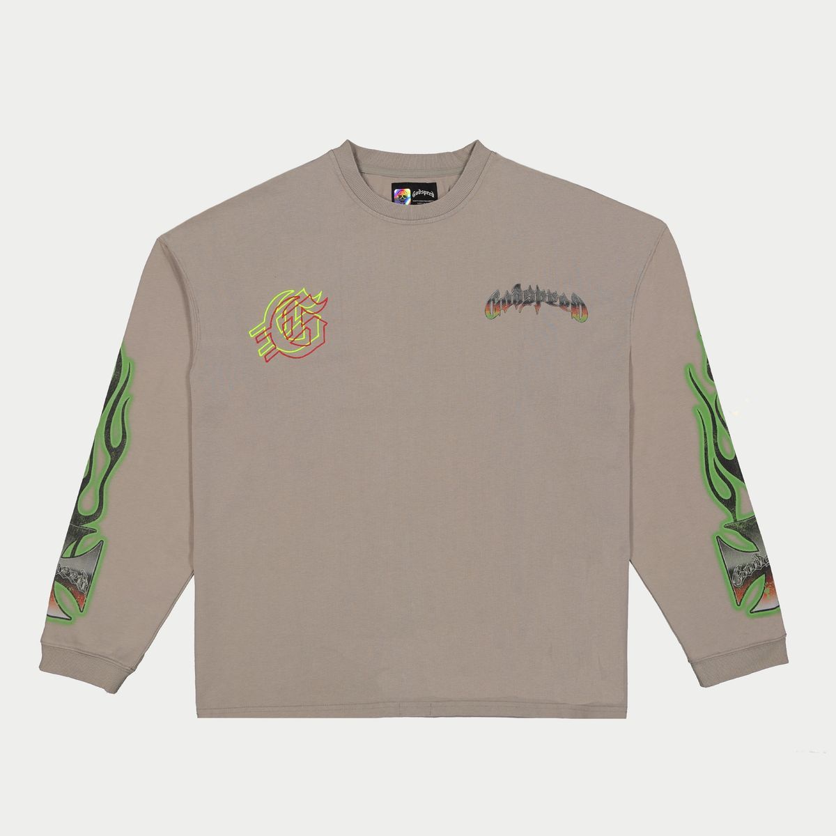 GodSpeed Biker Nation T-Shirt Long Sleeve Stone Grey