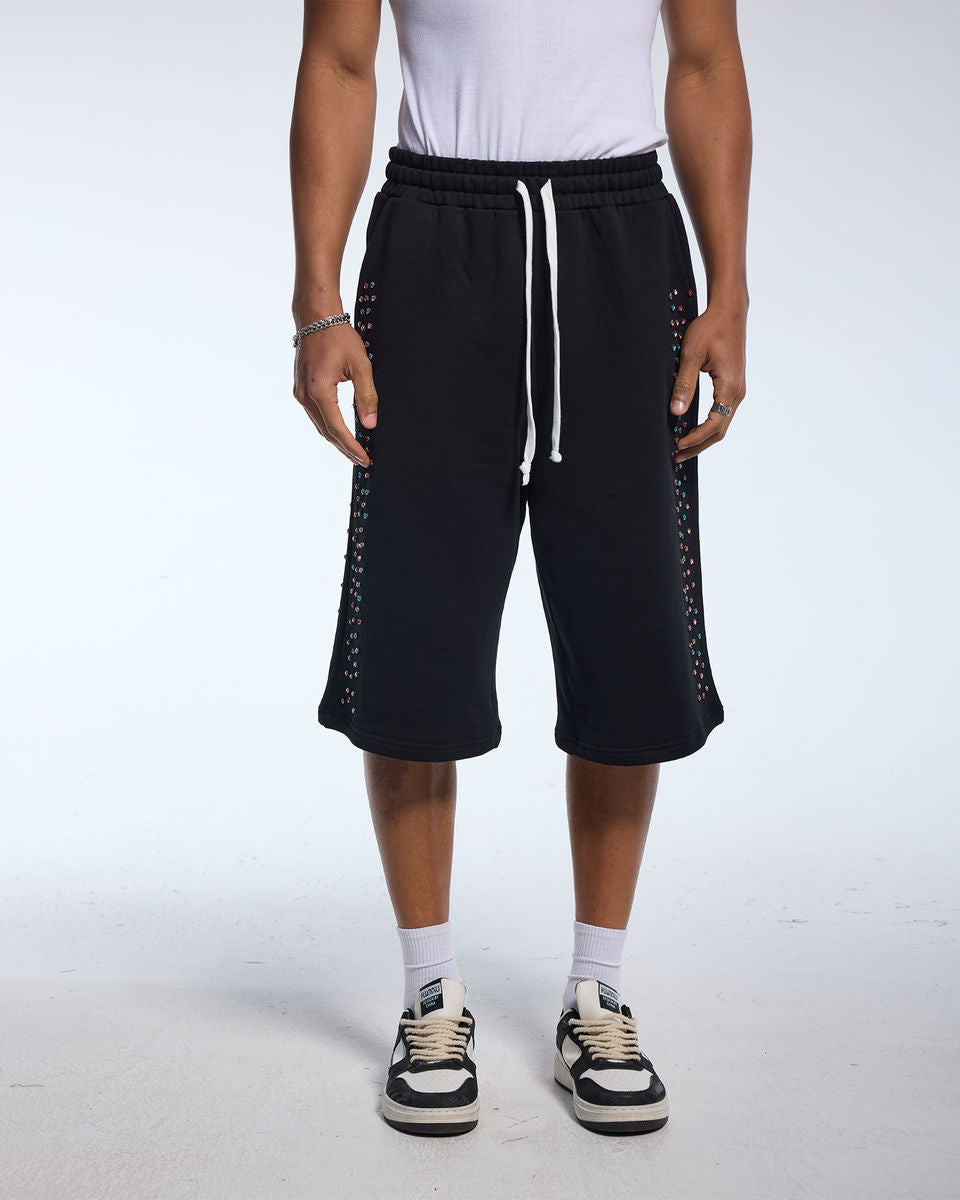 Azva Studios Crystal Sweat Shorts Black