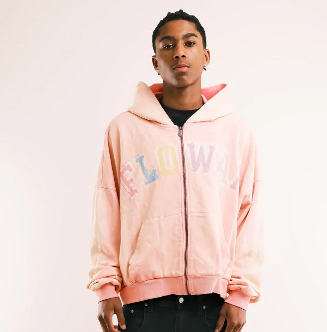 Flowar La Pastel Pink Zip Up