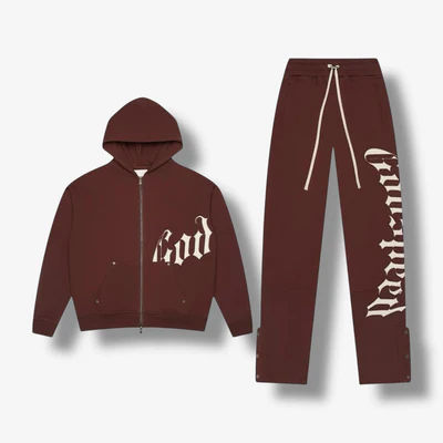 Godspeed OG Logo Sweatsuit V2 Brown White