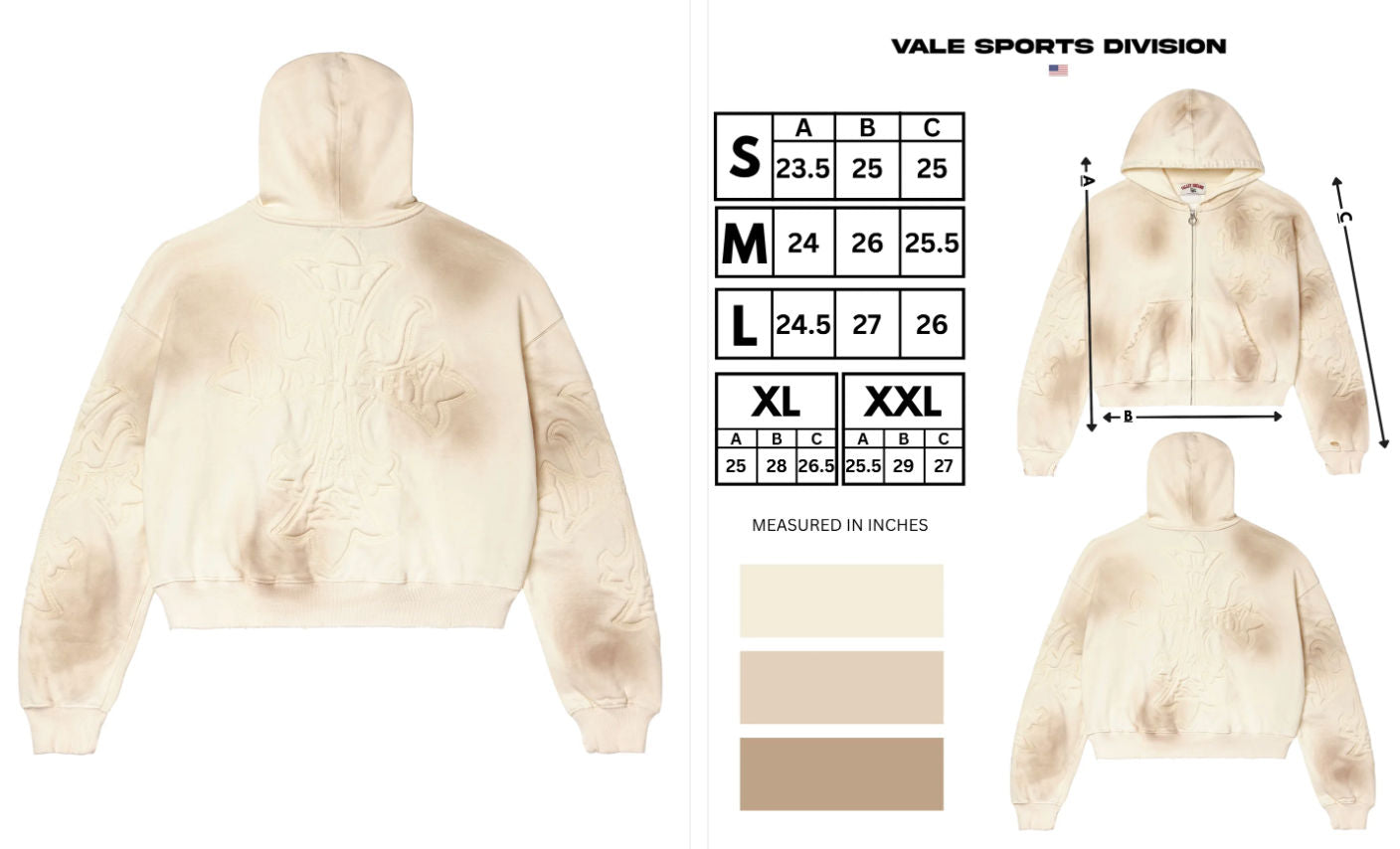 Vale Forever Carver Zip Up Cream