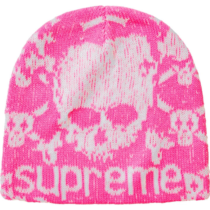 Supreme x Vanson Leathers Skull Beanie 'Pink'